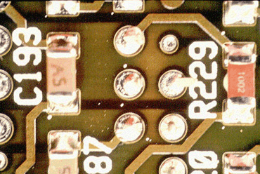 Figure 7: More solder balling caused by spitting